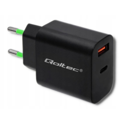 Nabíjačka Qoltec QC3.0, 18W, USB-C, USB-A