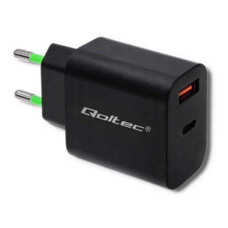 Nabíjačka Qoltec QC3.0, 18W, USB-C, USB-A
